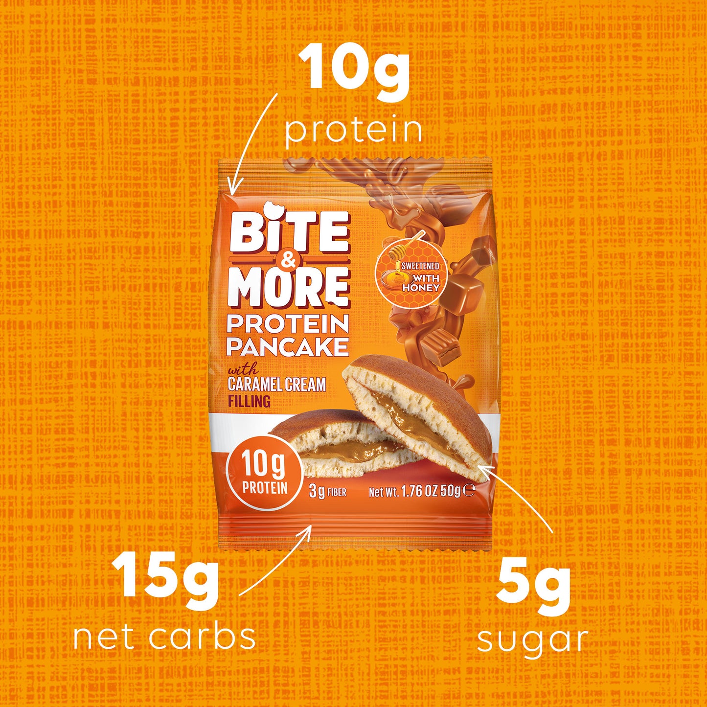Bite & More Clătită Proteică cu Cremă de Caramel