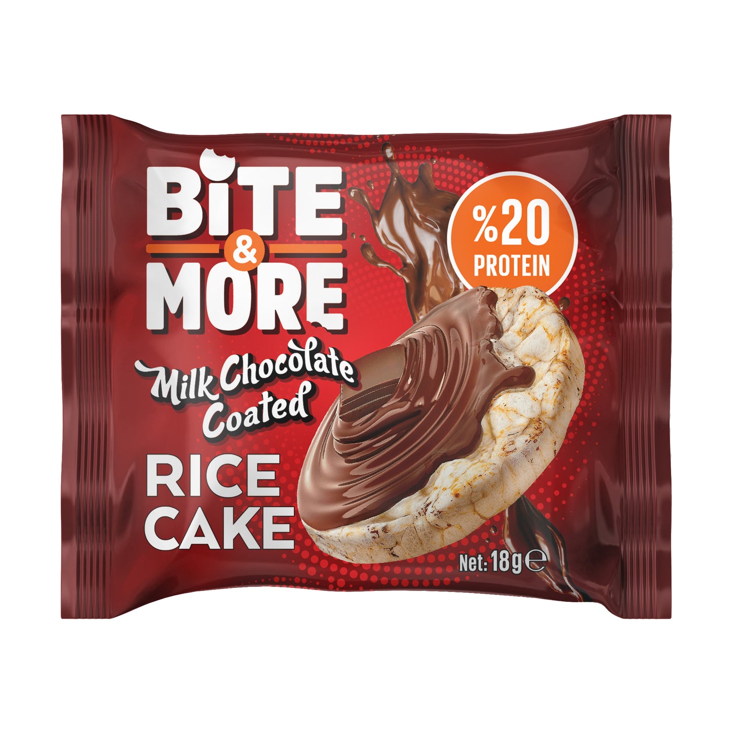 Bite & More Orez expandat proteic învelit în ciocolată cu lapte