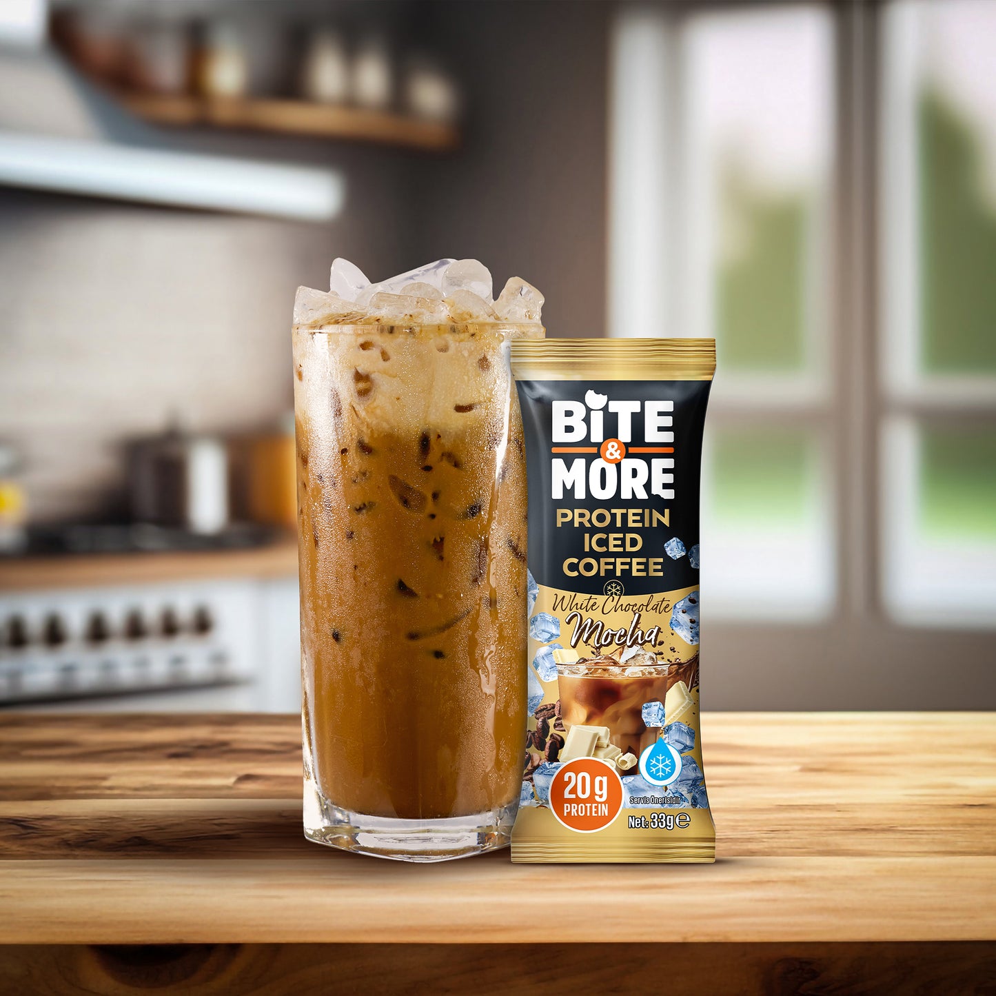 Bite & More Cafea Iced Proteică - Mocha cu Ciocolată Albă