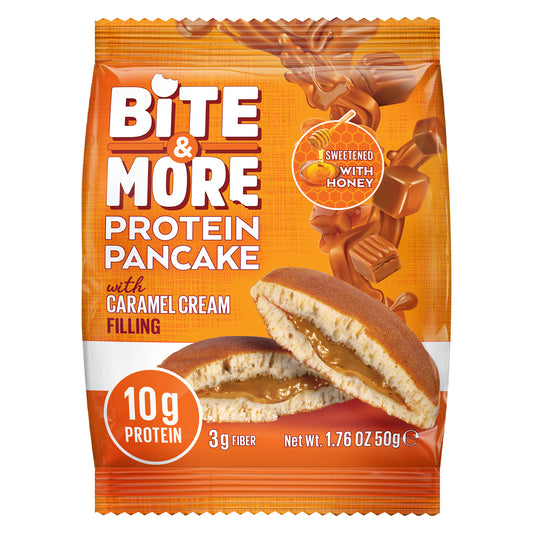 Bite & More Clătită Proteică cu Cremă de Caramel