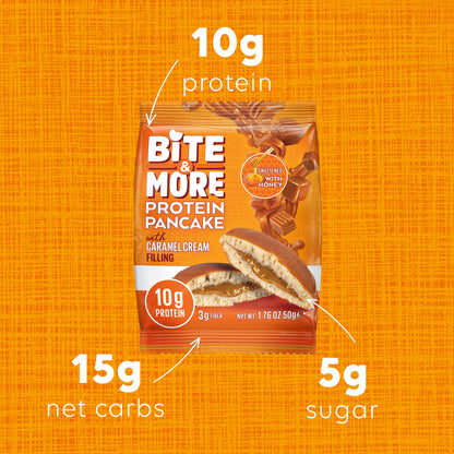 Bite & More Clătită Proteică cu Cremă de Caramel