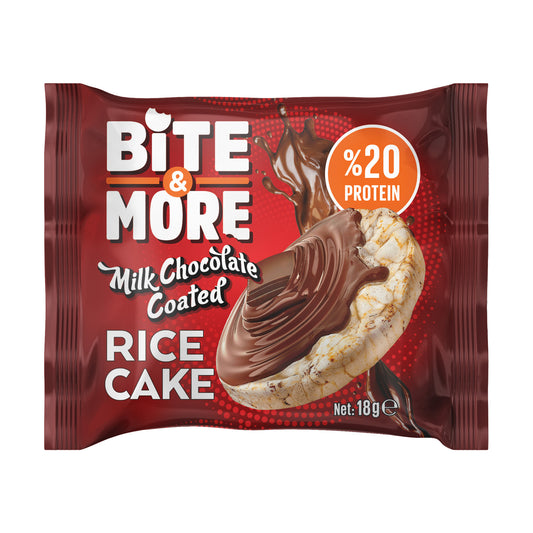 Bite & More Orez expandat proteic învelit în ciocolată cu lapte